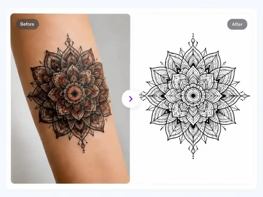 Tattoo to Stencil example